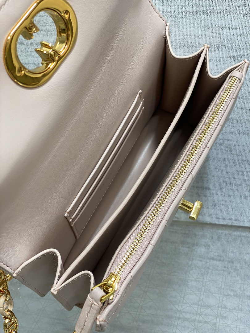 Dior Miss Caro Mini Bag S5169 Powder Pink Macrocannage Lambskin - Default Title - View 8