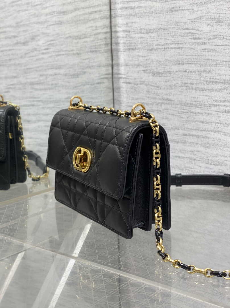 Dior Miss Caro Mini Bag S5169 Black Macrocannage Lambskin - Default Title - View 6