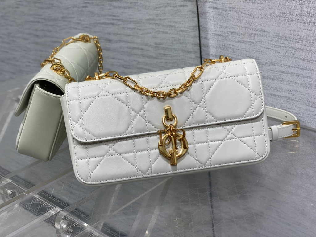 Dior Miss Daisy Mini Bag S3300 White Macrocannage Lambskin - Default Title - View 3