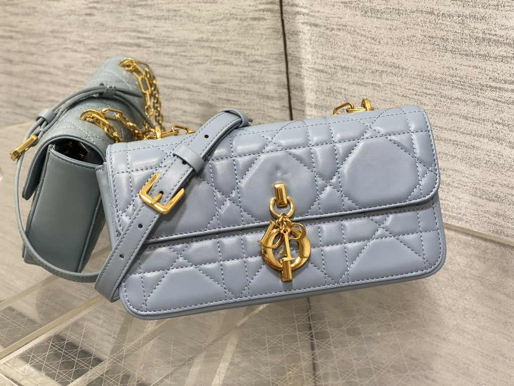 Dior Miss Daisy Mini Bag S3300 Blue Macrocannage Lambskin - Default Title - View 2