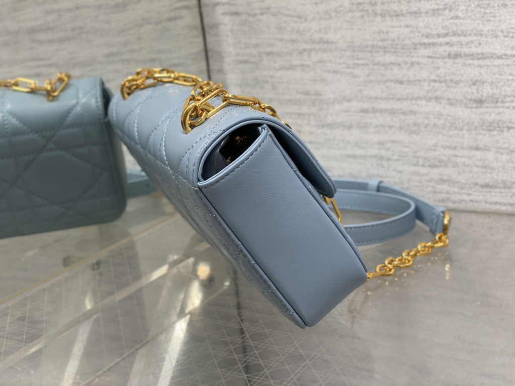Dior Miss Daisy Mini Bag S3300 Blue Macrocannage Lambskin - Default Title - View 6
