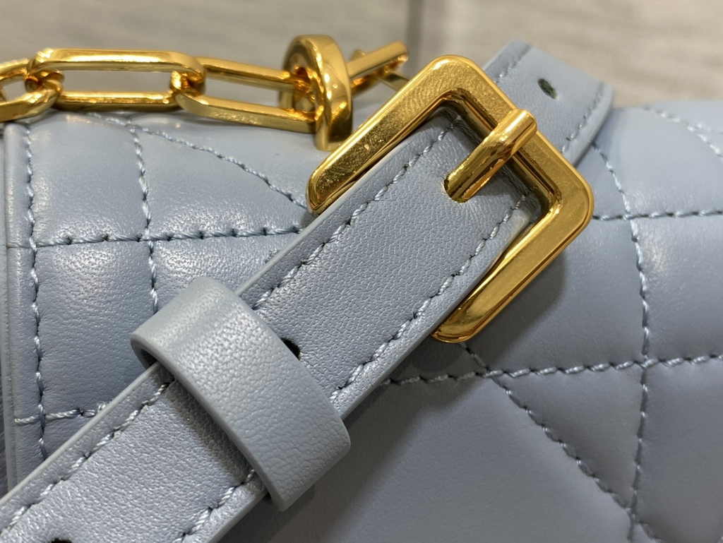 Dior Miss Daisy Mini Bag S3300 Blue Macrocannage Lambskin - Default Title - View 7