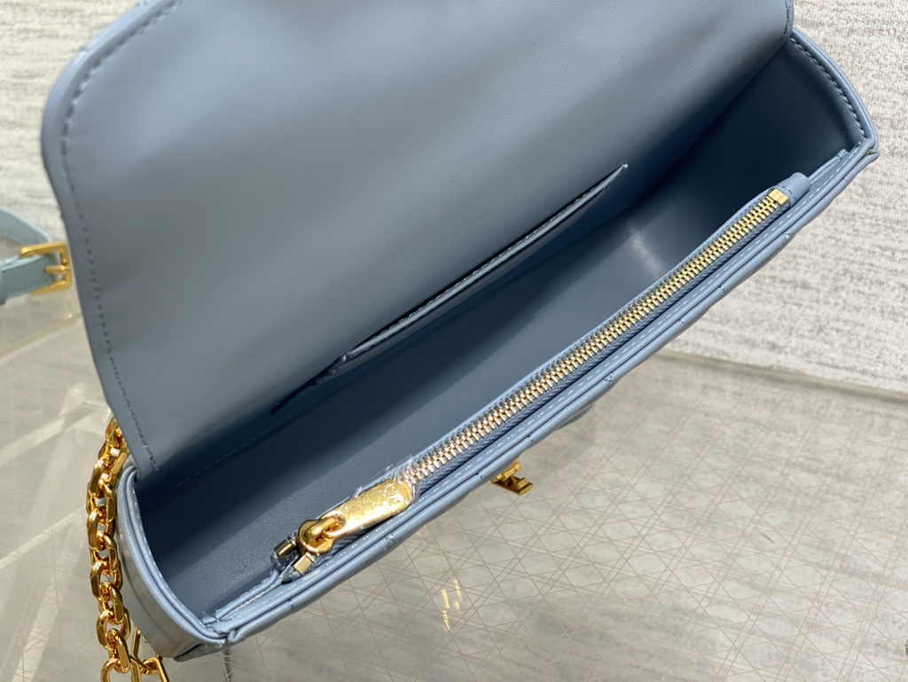 Dior Miss Daisy Mini Bag S3300 Blue Macrocannage Lambskin - Default Title - View 9