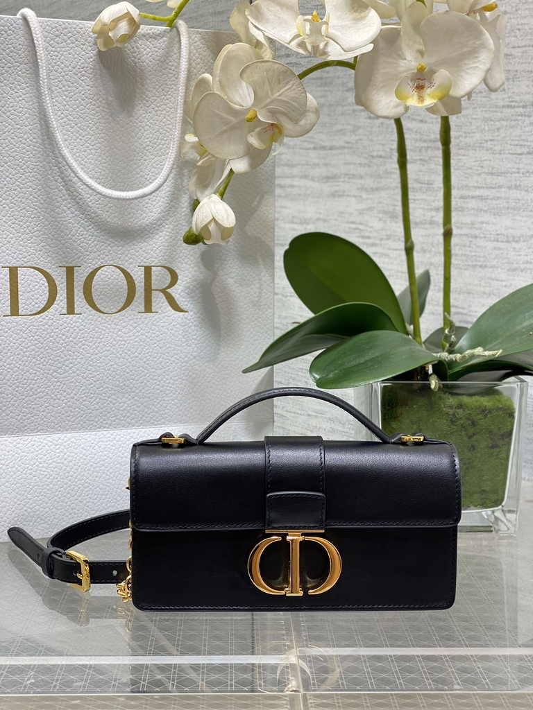 Dior Miss Montaigne Mini Bag S2356 Black Smooth Calfskin