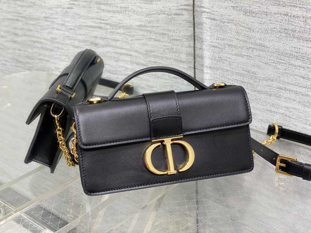 Dior Miss Montaigne Mini Bag S2356 Black Smooth Calfskin
