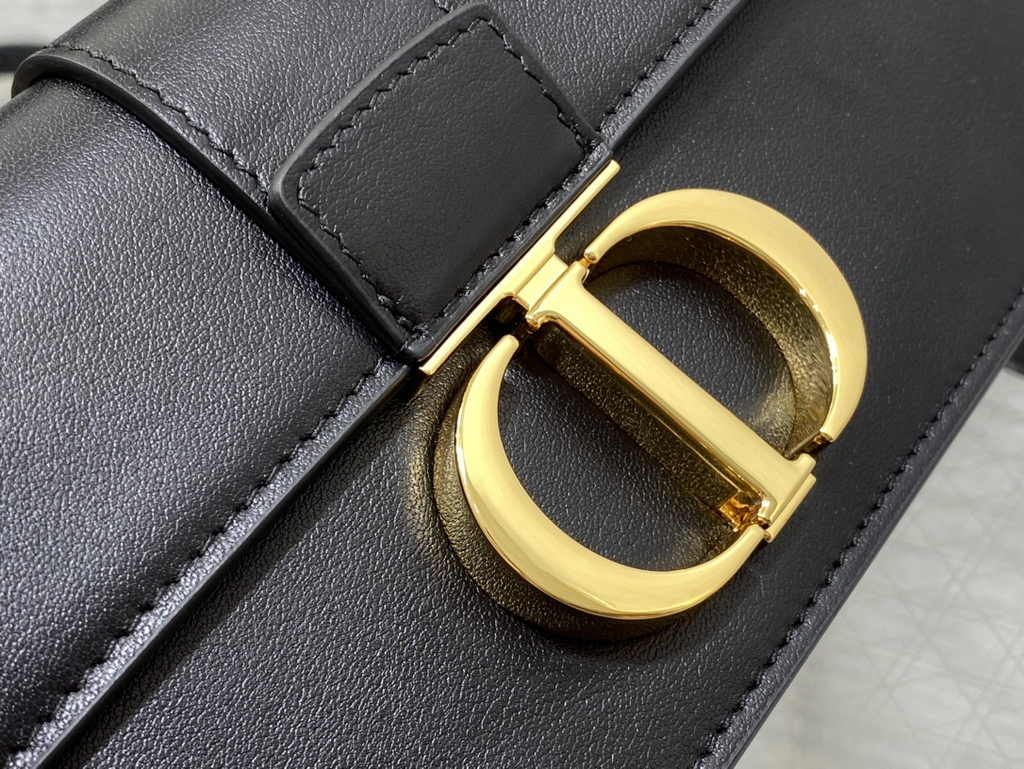 Dior Miss Montaigne Mini Bag S2356 Black Smooth Calfskin