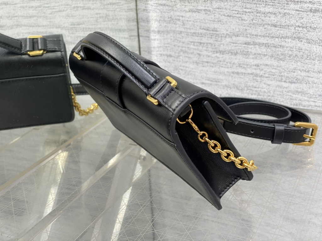 Dior Miss Montaigne Mini Bag S2356 Black Smooth Calfskin