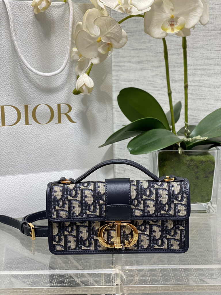 Dior Miss Montaigne Mini Bag S2356 Blue Dior Oblique Jacquard