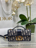 Dior Miss Montaigne Mini Bag S2356 Blue Dior Oblique Jacquard