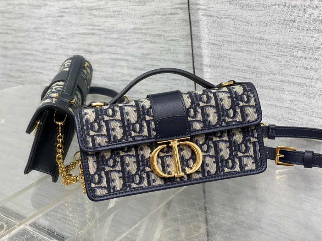 Dior Miss Montaigne Mini Bag S2356 Blue Dior Oblique Jacquard