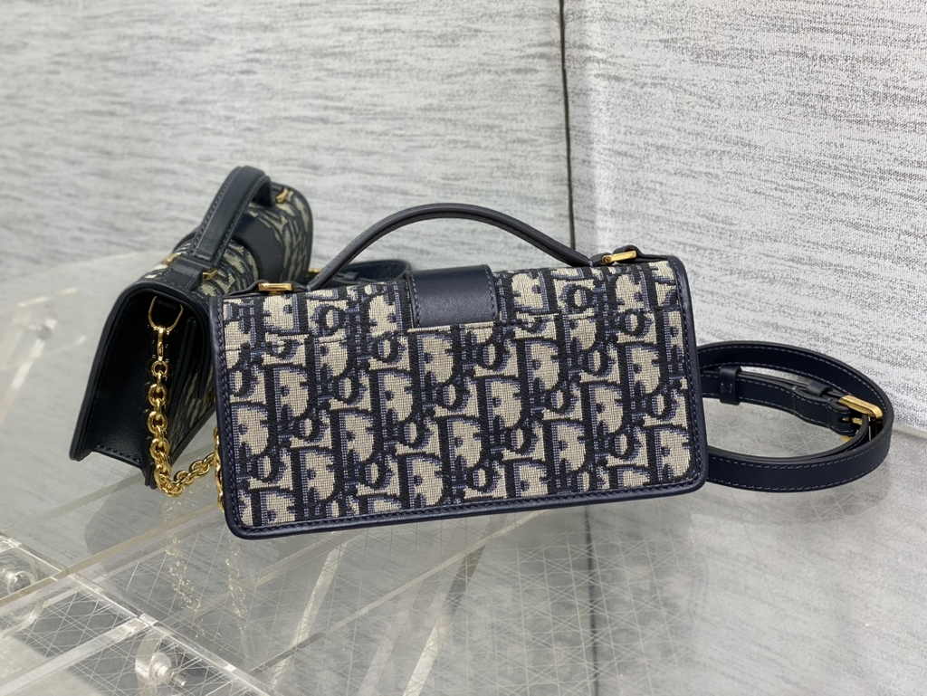 Dior Miss Montaigne Mini Bag S2356 Blue Dior Oblique Jacquard