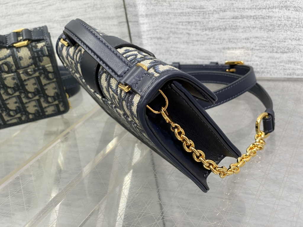 Dior Miss Montaigne Mini Bag S2356 Blue Dior Oblique Jacquard