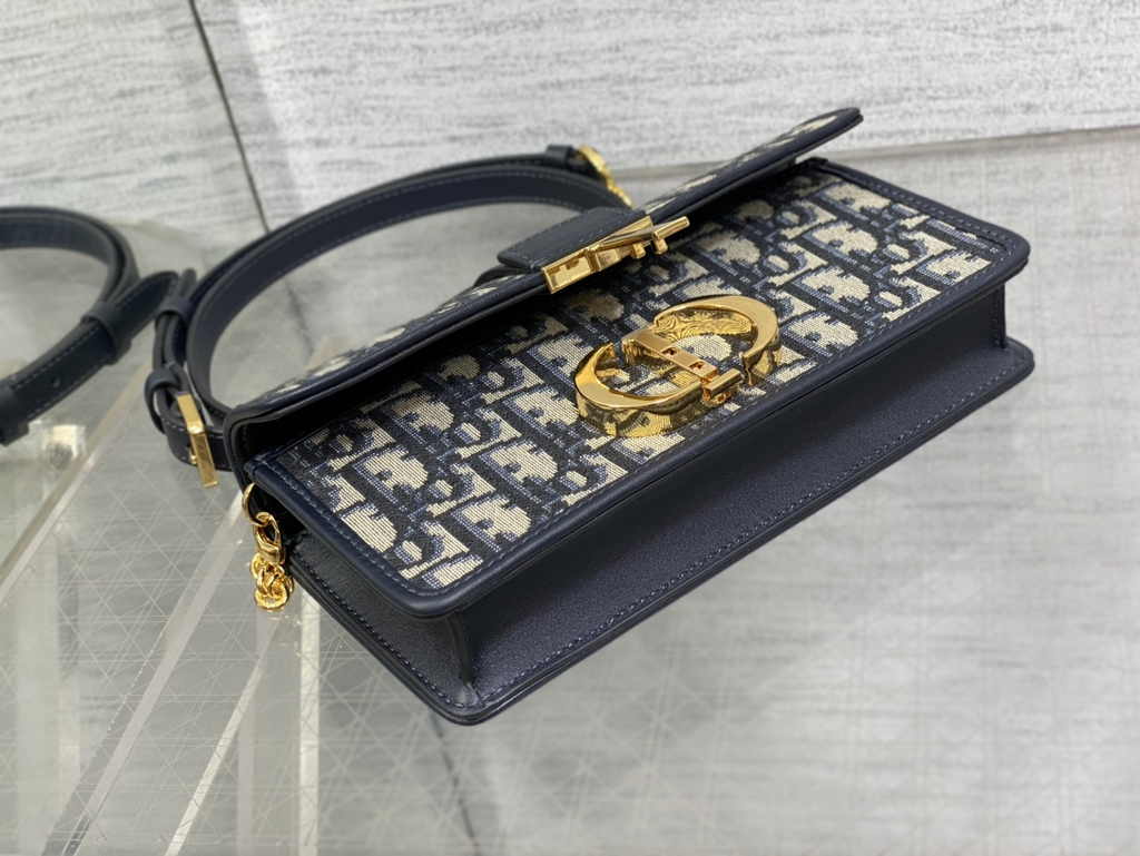 Dior Miss Montaigne Mini Bag S2356 Blue Dior Oblique Jacquard