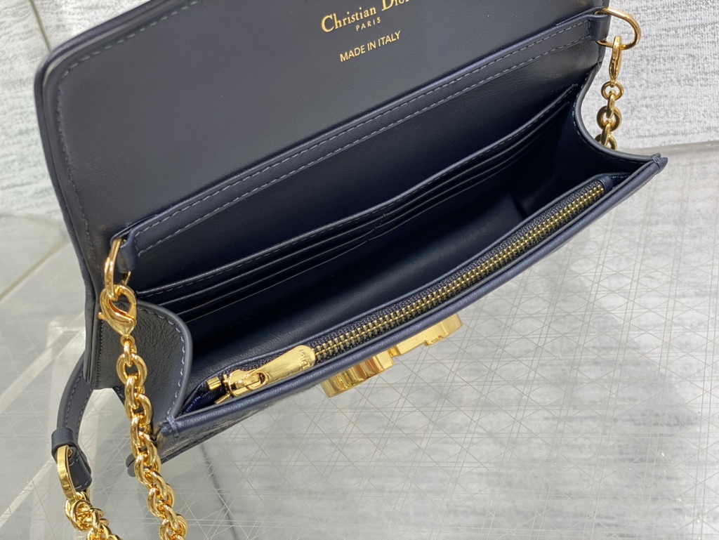 Dior Miss Montaigne Mini Bag S2356 Blue Dior Oblique Jacquard