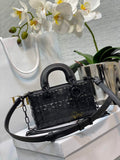 Dior S0910 Micro Lady D-Joy Bag Black Cannage Calfskin with Diamond Motif - Default Title - View 1