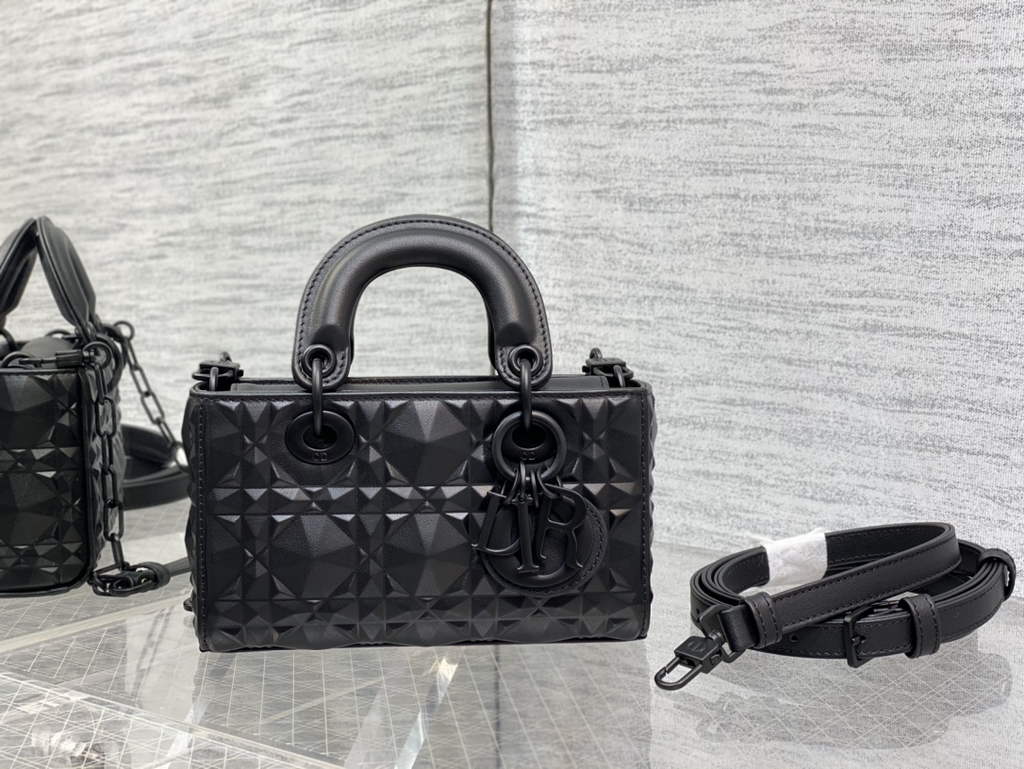 Dior S0910 Micro Lady D-Joy Bag Black Cannage Calfskin with Diamond Motif - Default Title - View 2