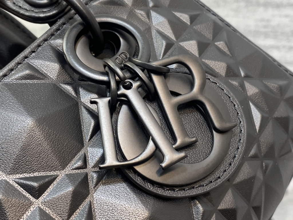 Dior S0910 Micro Lady D-Joy Bag Black Cannage Calfskin with Diamond Motif - Default Title - View 4
