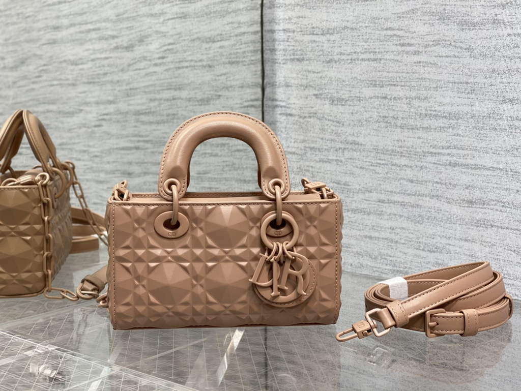 Dior S0910 Micro Lady D-Joy Bag Pink Cannage Calfskin with Diamond Motif - Default Title - View 2
