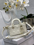 Dior S0910 Micro Lady D-Joy Bag Beige Cannage Calfskin with Diamond Motif