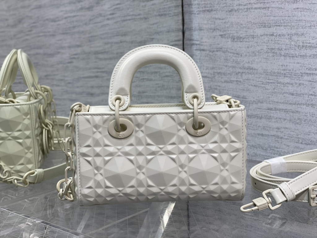 Dior S0910 Micro Lady D-Joy Bag Beige Cannage Calfskin with Diamond Motif