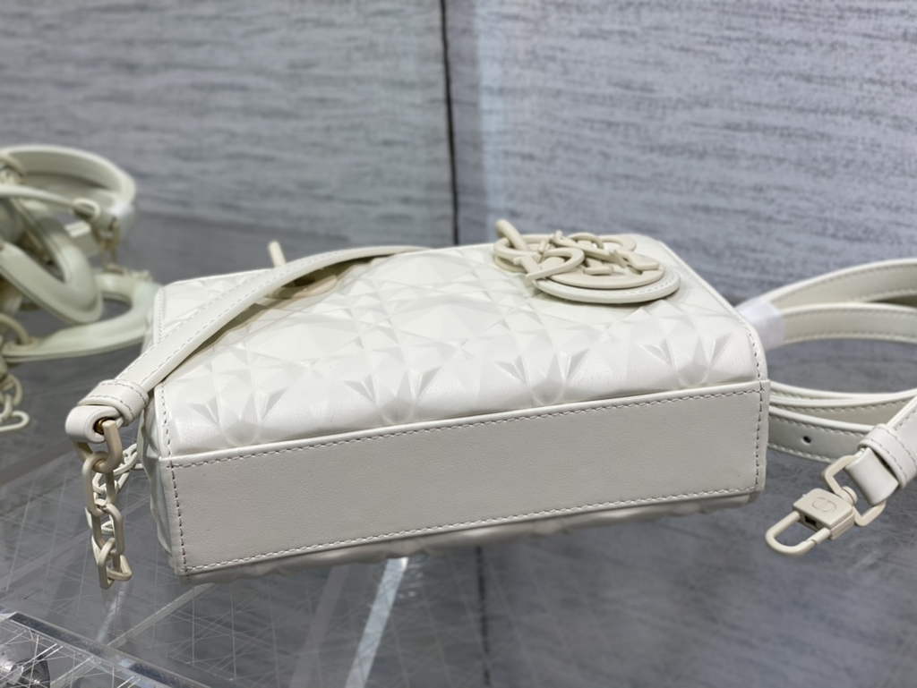 Dior S0910 Micro Lady D-Joy Bag Beige Cannage Calfskin with Diamond Motif