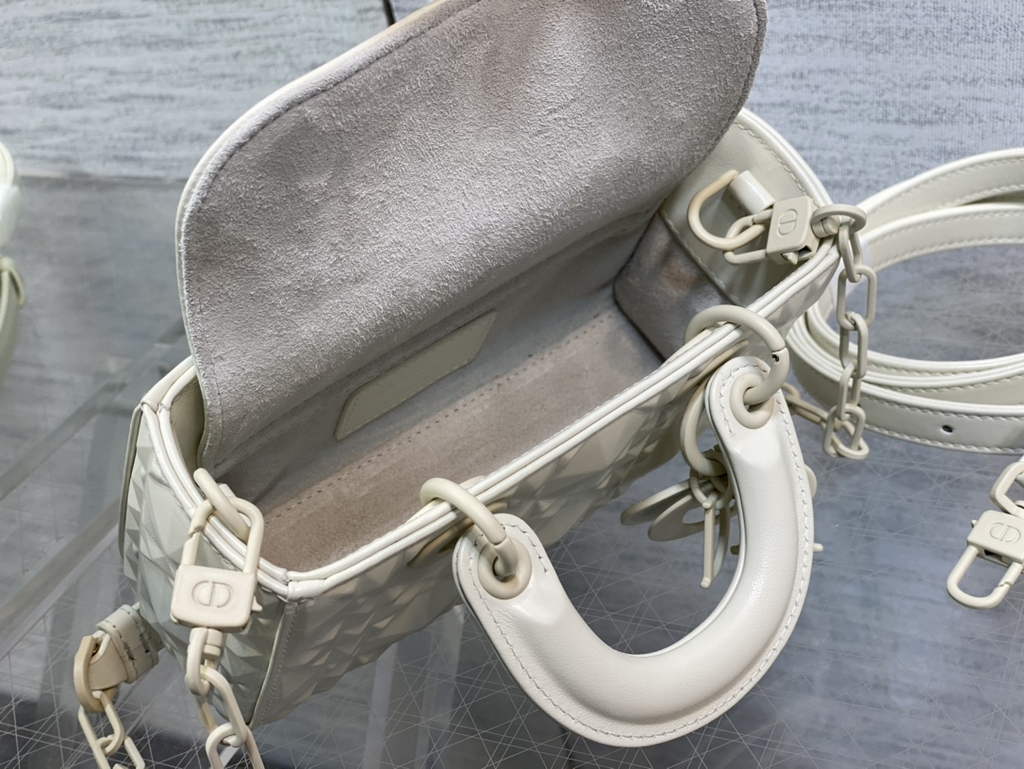Dior S0910 Micro Lady D-Joy Bag Beige Cannage Calfskin with Diamond Motif