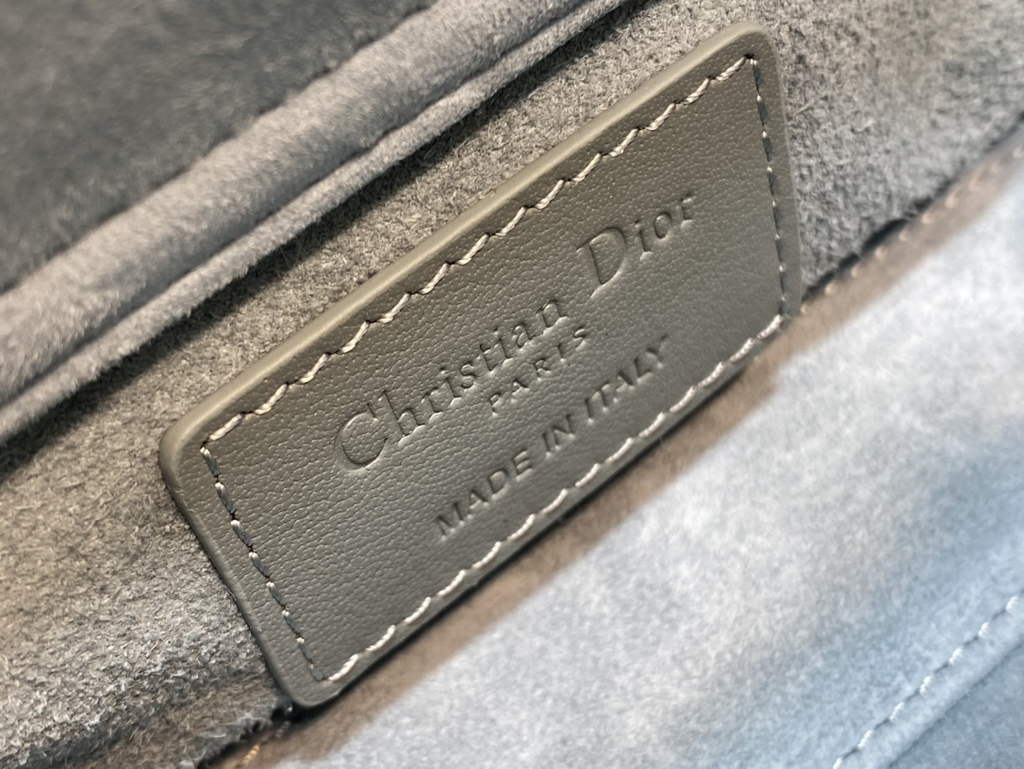 Dior S0910 Micro Lady D-Joy Bag Gray Cannage Calfskin with Diamond Motif