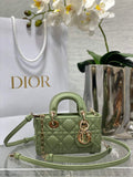 Dior S0910 Micro Lady D-Joy Bag Green Cannage Lambskin
