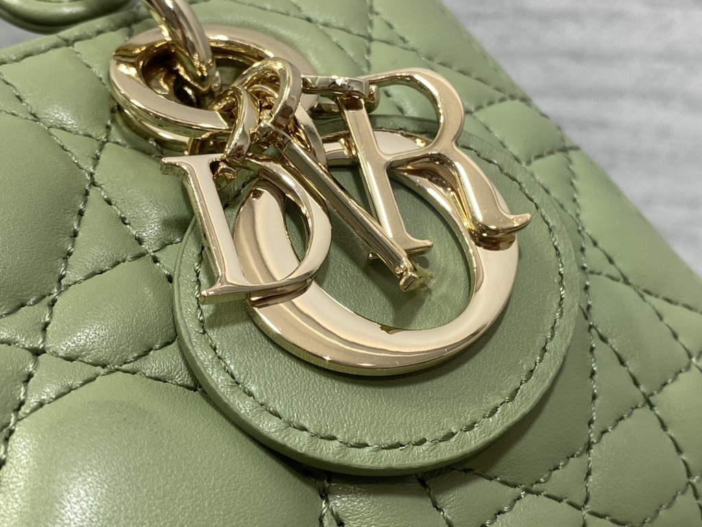 Dior S0910 Micro Lady D-Joy Bag Green Cannage Lambskin