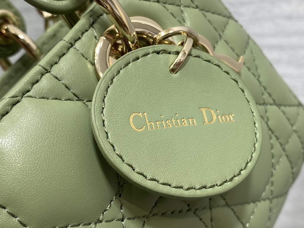 Dior S0910 Micro Lady D-Joy Bag Green Cannage Lambskin