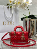 Dior S0910 Micro Lady D-Joy Bag Red Cannage Lambskin