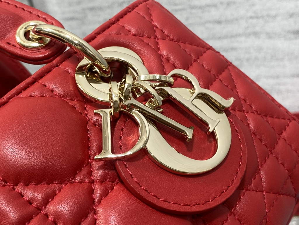 Dior S0910 Micro Lady D-Joy Bag Red Cannage Lambskin - Default Title - View 4