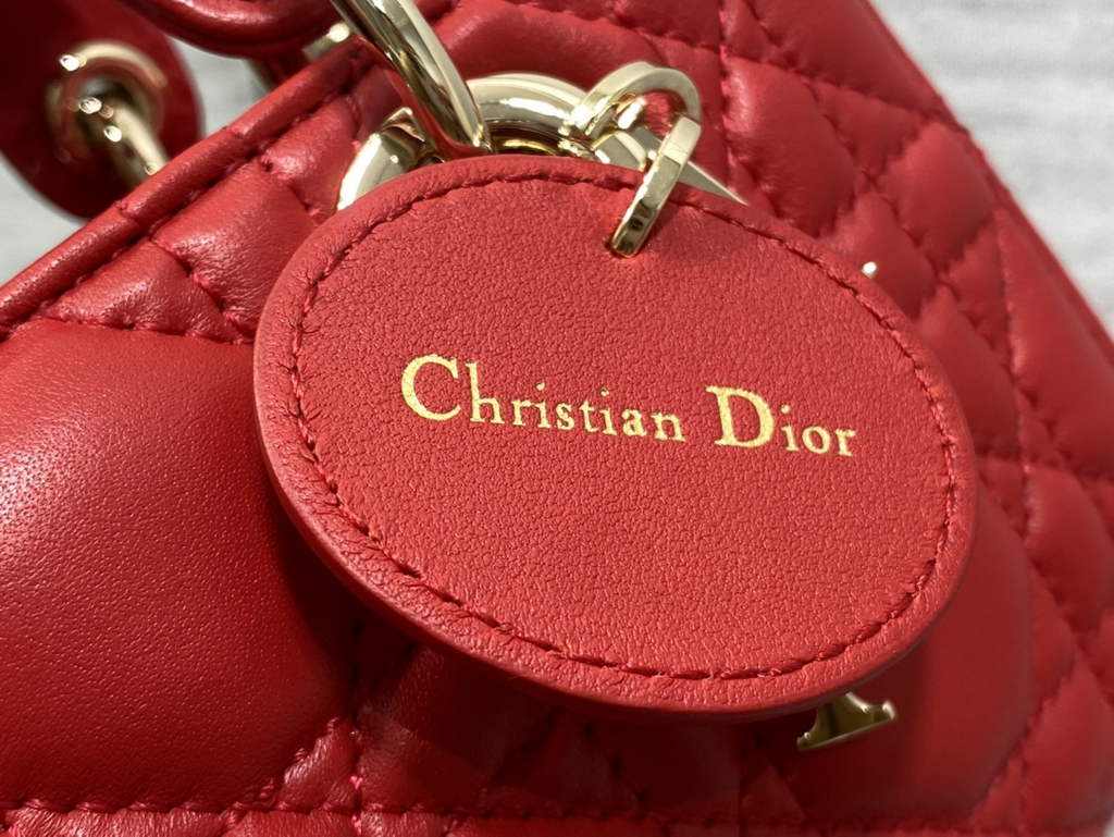 Dior S0910 Micro Lady D-Joy Bag Red Cannage Lambskin - Default Title - View 5