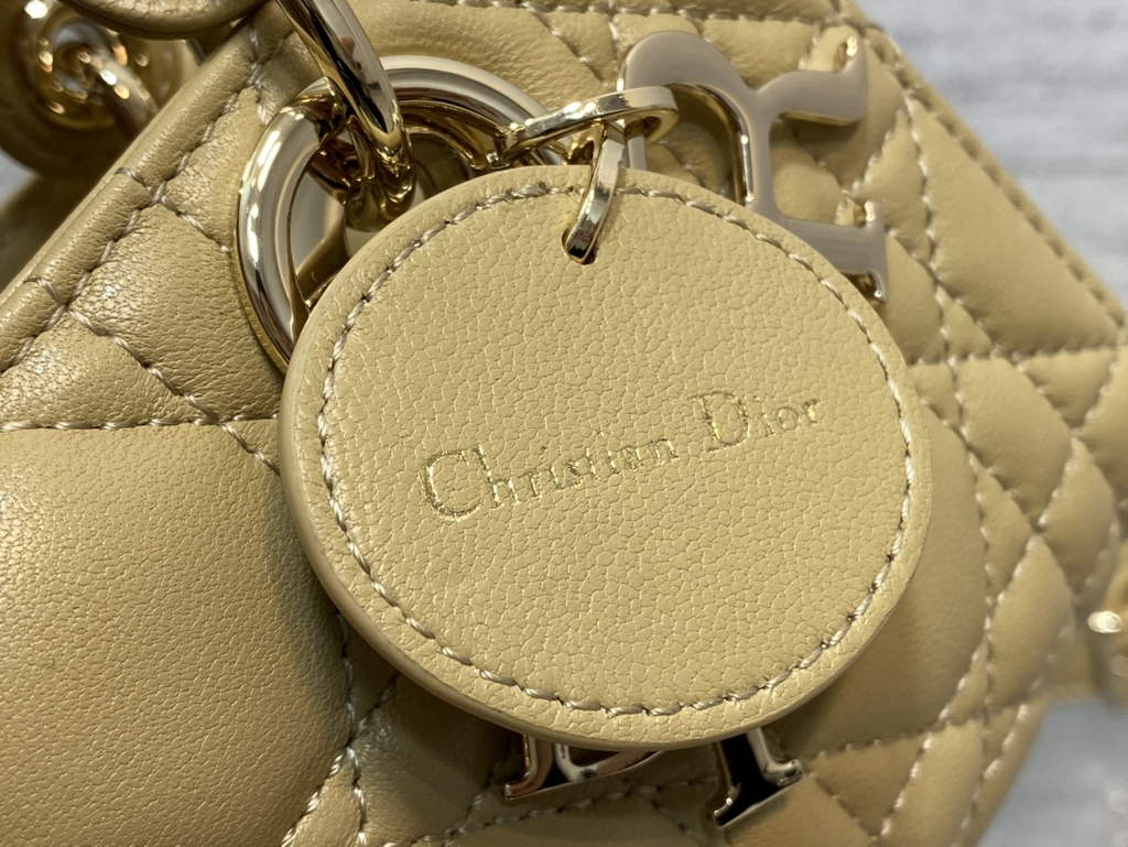 Dior S0910 Micro Lady D-Joy Bag Dark Beige Cannage Lambskin