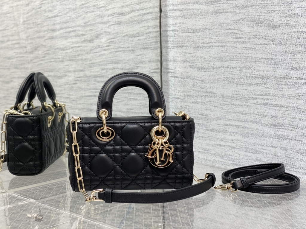 Dior S0910 Micro Lady D-Joy Bag Black Cannage Lambskin - Default Title - View 2