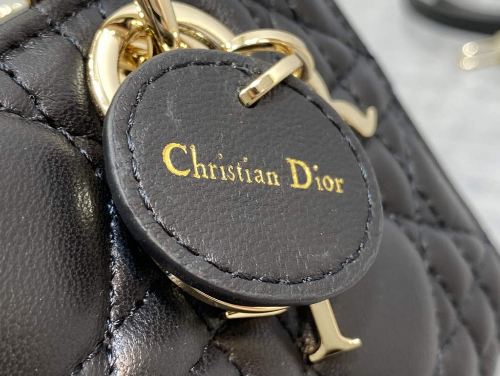 Dior S0910 Micro Lady D-Joy Bag Black Cannage Lambskin