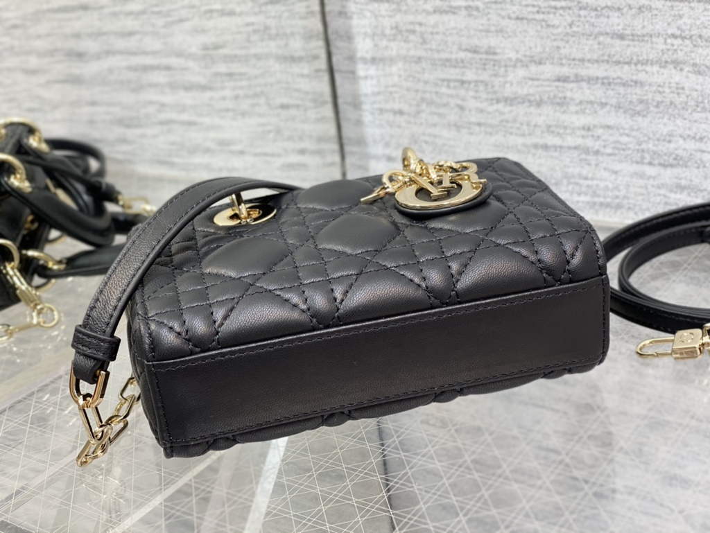 Dior S0910 Micro Lady D-Joy Bag Black Cannage Lambskin - Default Title - View 8