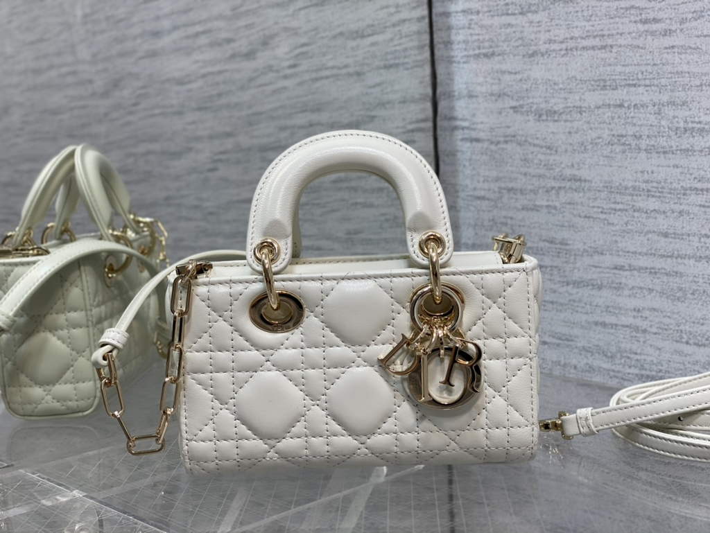 Dior S0910 Micro Lady D-Joy Bag Beige Cannage Lambskin - Default Title - View 3
