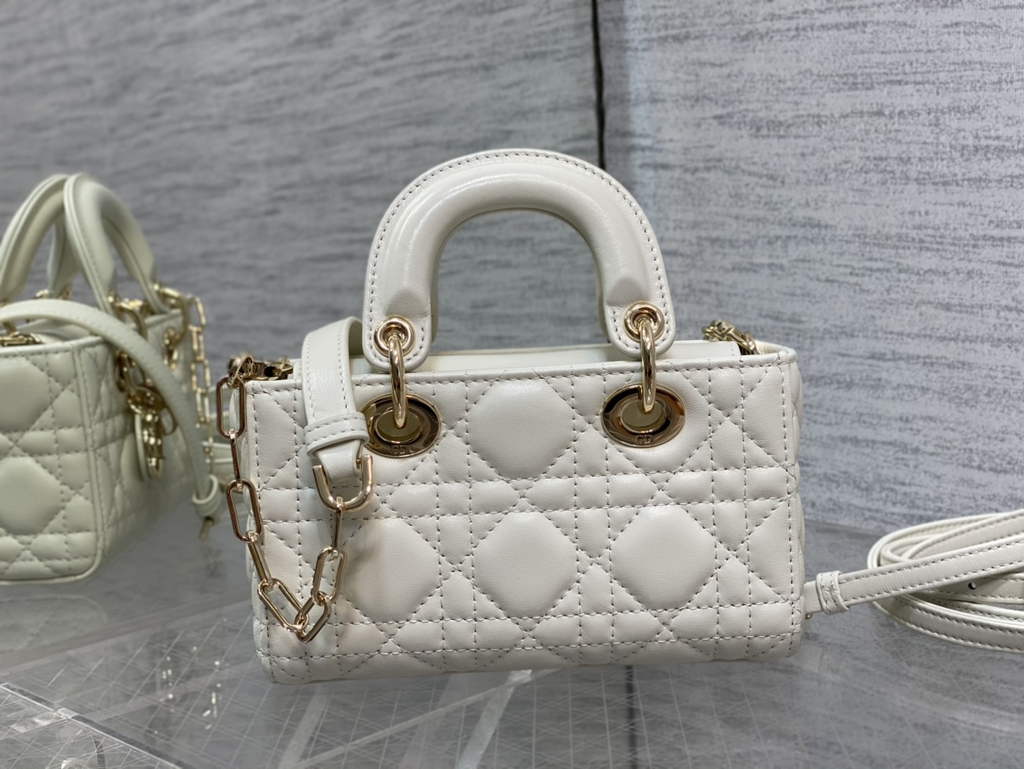 Dior S0910 Micro Lady D-Joy Bag Beige Cannage Lambskin