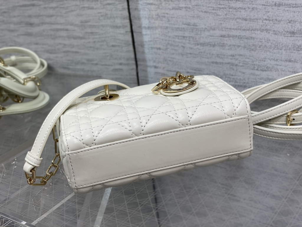 Dior S0910 Micro Lady D-Joy Bag Beige Cannage Lambskin