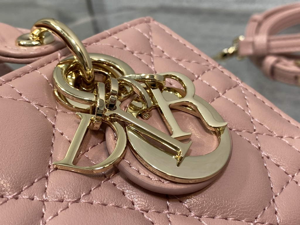 Dior S0910 Micro Lady D-Joy Bag Pink Cannage Lambskin