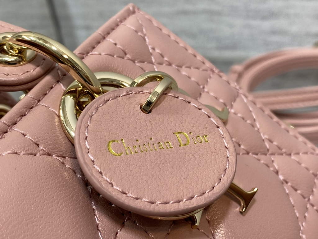 Dior S0910 Micro Lady D-Joy Bag Pink Cannage Lambskin