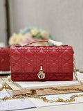 Dior S0980 Mini Miss Bag Rose Des Vents Cannage Lambskin In Red - Default Title - View 1