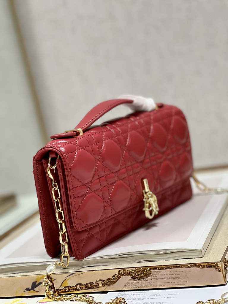Dior S0980 Mini Miss Bag Rose Des Vents Cannage Lambskin In Red - Default Title - View 2