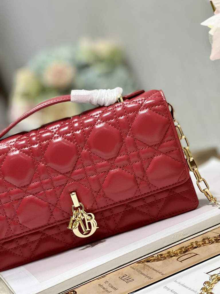 Dior S0980 Mini Miss Bag Rose Des Vents Cannage Lambskin In Red - Default Title - View 4