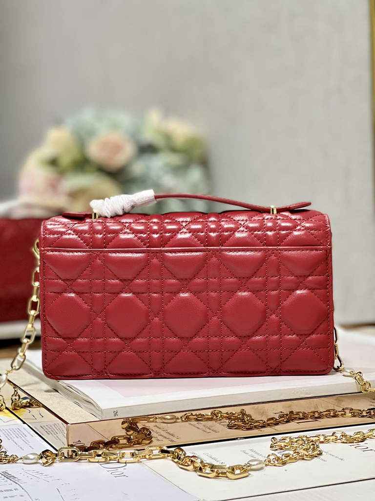 Dior S0980 Mini Miss Bag Rose Des Vents Cannage Lambskin In Red - Default Title - View 5