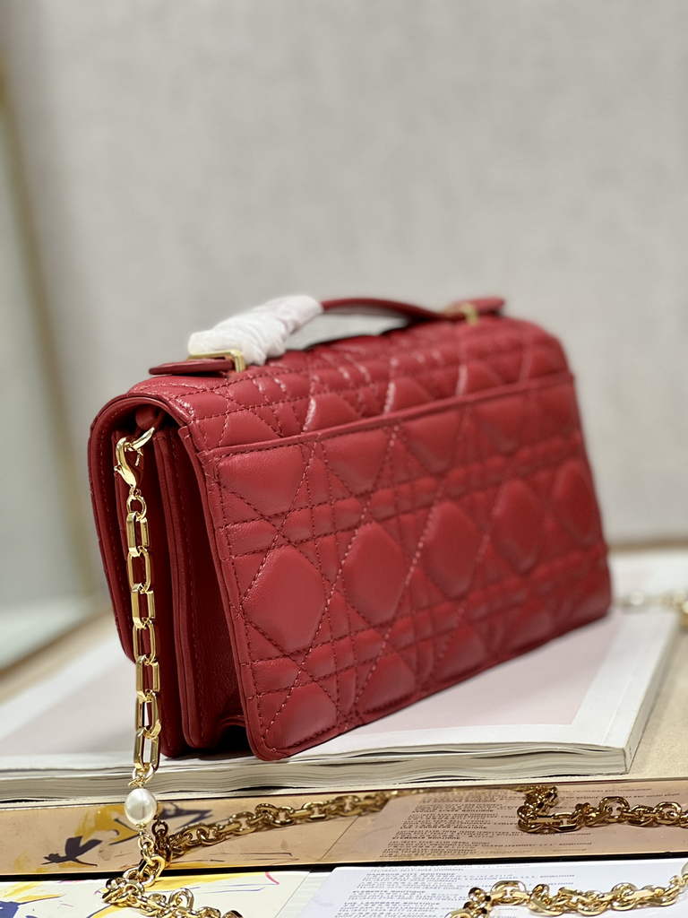 Dior S0980 Mini Miss Bag Rose Des Vents Cannage Lambskin In Red - Default Title - View 6