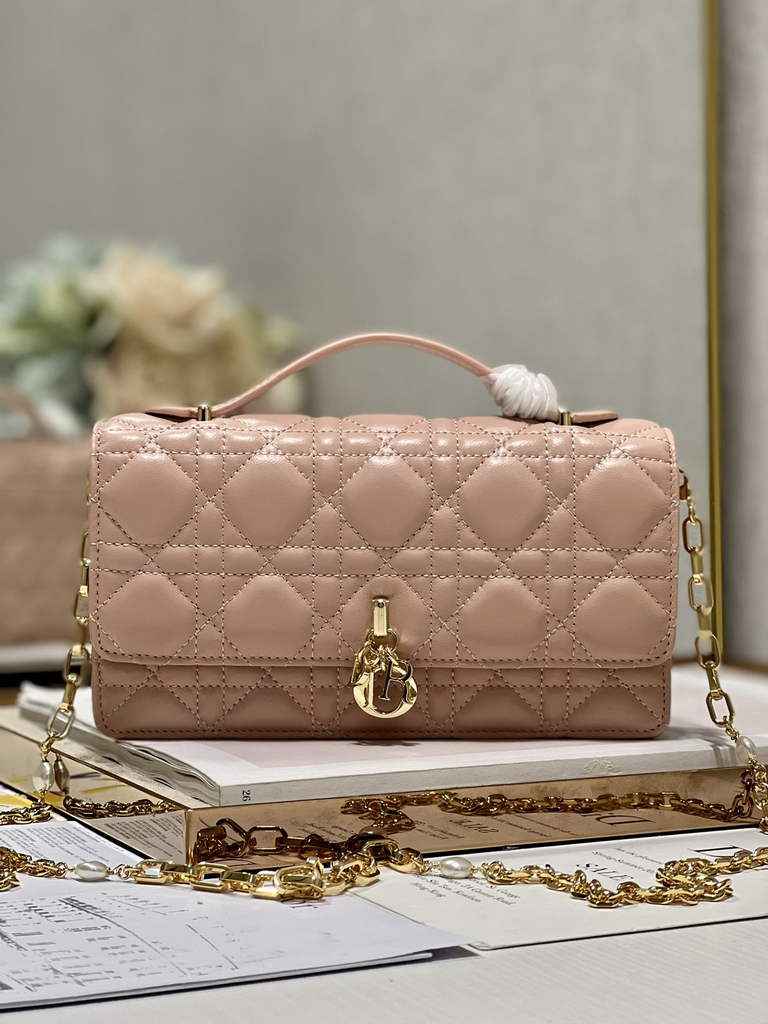 Dior S0980 Mini Miss Bag Rose Des Vents Cannage Lambskin In Pink - Default Title - View 1