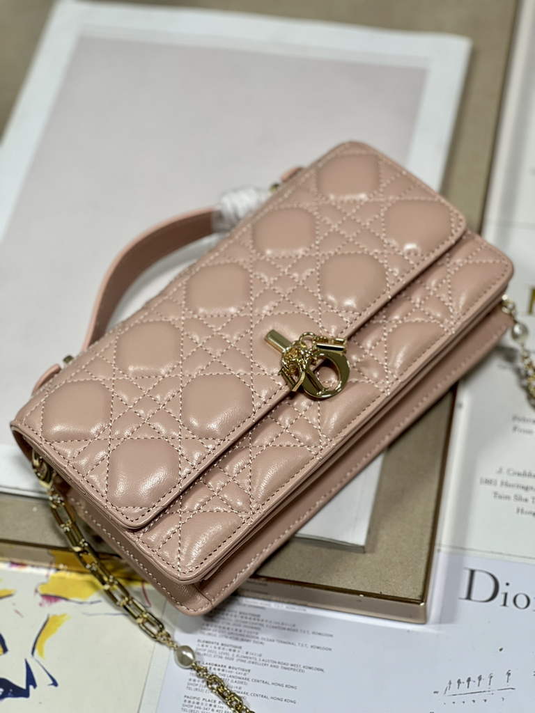 Dior S0980 Mini Miss Bag Rose Des Vents Cannage Lambskin In Pink - Default Title - View 7