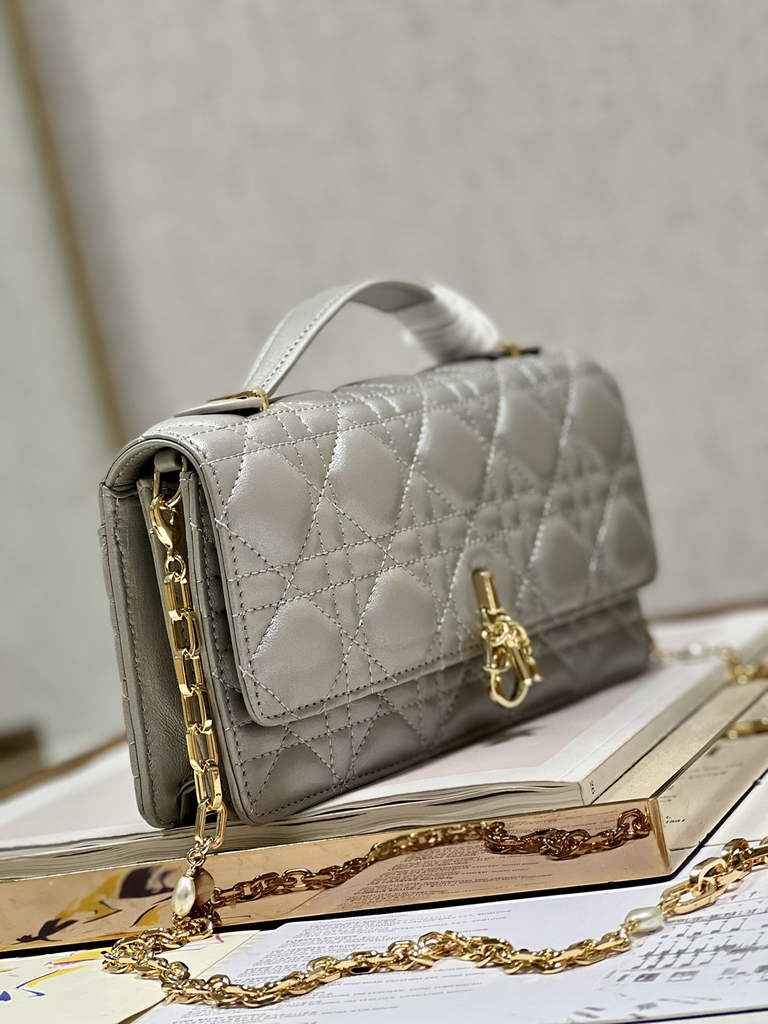 Dior S0980 Mini Miss Bag Rose Des Vents Cannage Lambskin In Silver Gray - Default Title - View 2